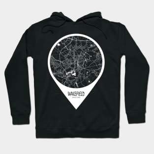 Wakefield, England City Map - Travel Pin Hoodie